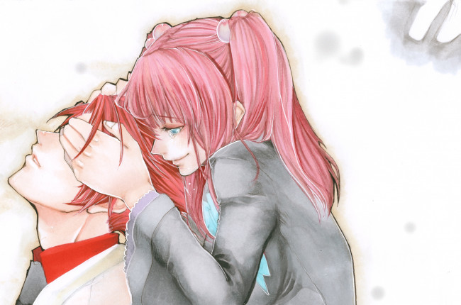 Обои картинки фото аниме, umineko no naku koro ni, двое