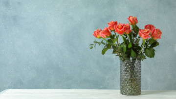 Картинка цветы розы ваза букет