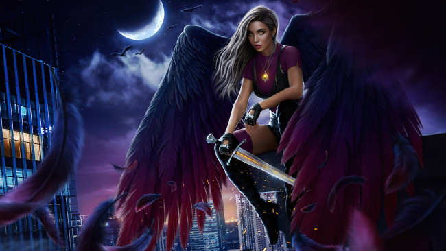 Обои картинки фото фэнтези, ангелы, девушка