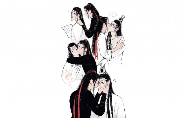 Обои картинки фото аниме, mo dao zu shi, лань, ванцзи, вэй, усянь