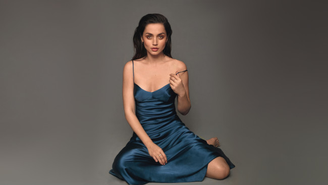 Обои картинки фото девушки, ana de armas, брюнетка, платье