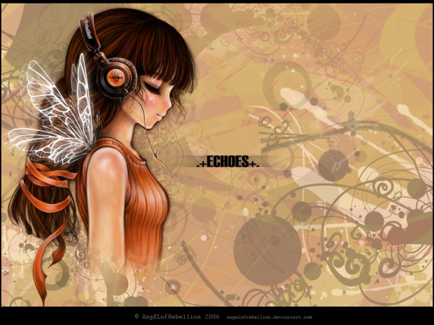 Обои картинки фото аниме, headphones, instrumental