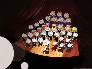 обоя аниме, black, cat