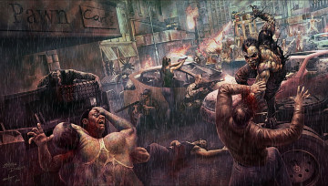 Картинка steve argyle фэнтези нежить город зомби