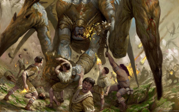 Картинка simon dominic фэнтези иные миры времена огромный паук чудовище монстр ужас люди