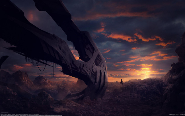 Обои картинки фото simon, weaner, фэнтези, иные, миры, времена, закат