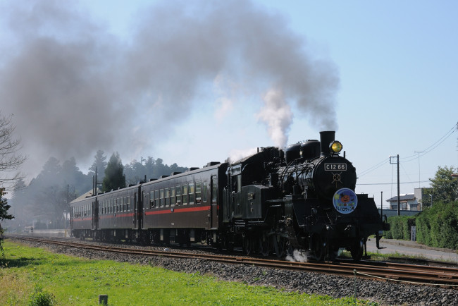 Обои картинки фото техника, паровозы, рельсы, вагоны, паровоз