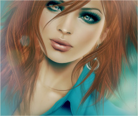 Картинка 3д графика portraits портрет девушка глаза лицо