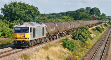 Картинка техника поезда цистерныло локомотив рельсы железная дорога