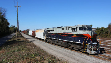 Картинка техника поезда железная дорога рельсы грузовой состав локомотив вагоны