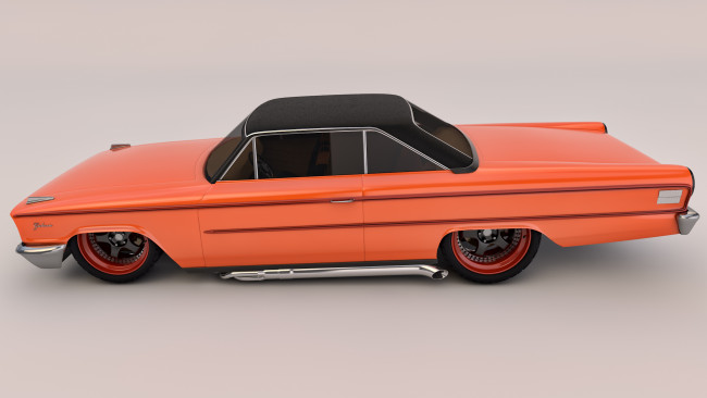 Обои картинки фото автомобили, 3д, galaxie, 1963, ford