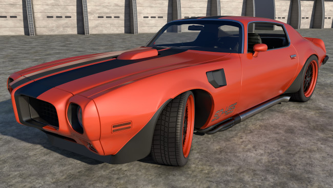 Обои картинки фото автомобили, 3д, pontiac, 1973