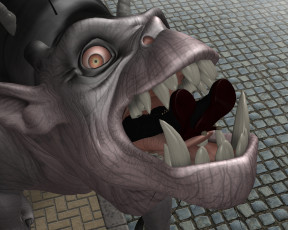 Картинка 3д+графика существа+ creatures существо глаза клыки пасть
