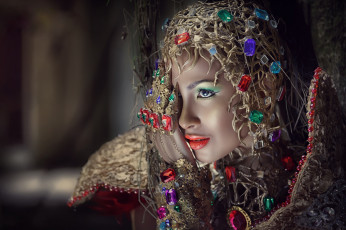 Картинка девушки -unsort+ креатив украшения лицо макияж