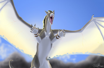 Картинка рисованное животные +сказочные +мифические дракон фон