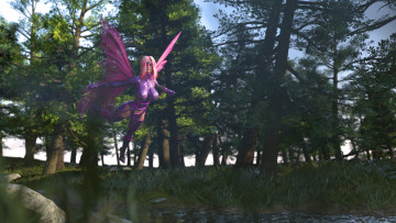 Картинка 3д+графика эльфы+ elves фея лес полет