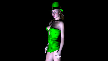 Картинка 3д+графика люди+ people шляпа фон взгляд девушка