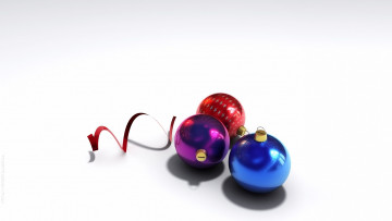 Картинка праздничные 3д+графика+ новый+год фон шары