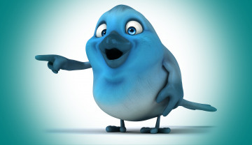 Картинка 3д+графика юмор+ humor птица крыло