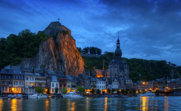 Картинка wallonia+бельгия города -+огни+ночного+города огни ночь реки wallonia дома бельгия