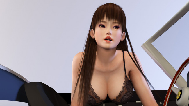 Обои картинки фото 3д графика, аниме , anime, девушка, взгляд, фон