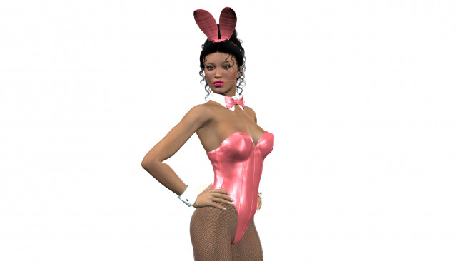 Обои картинки фото 3д графика, люди , people, девушка, взгляд, фон, ушки