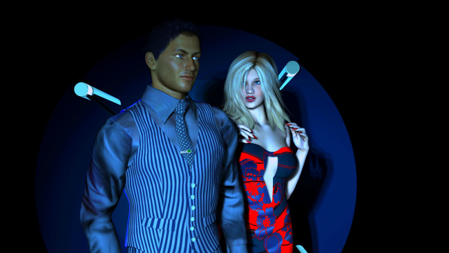 Обои картинки фото 3д графика, люди , people, мужчина, девушка, взгляд