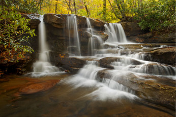Картинка природа водопады лес водопад река