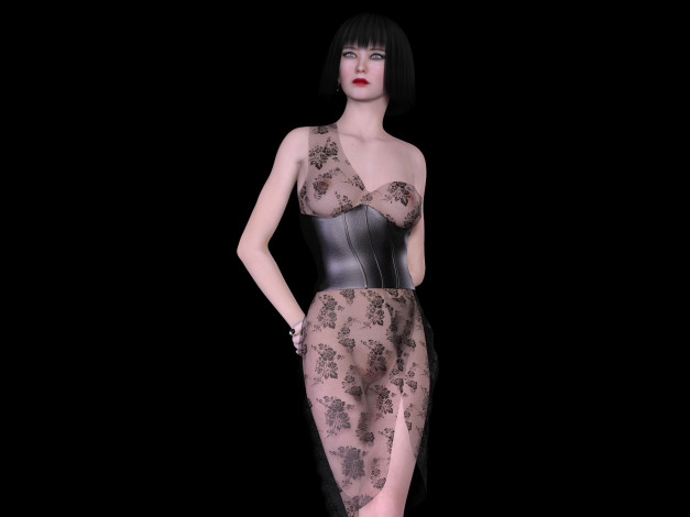 Обои картинки фото 3д графика, люди , people, взгляд, девушка, фон