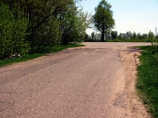 Обои картинки фото природа, дороги, деревья, перекресток, лето