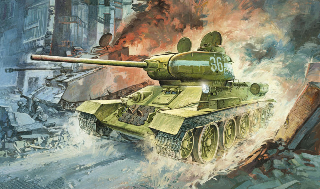 Обои картинки фото рисованное, армия, танк