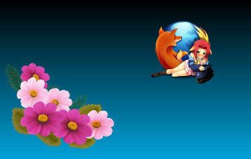 обоя компьютеры, mozilla firefox, фон, логотип