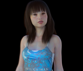 Картинка 3д+графика люди+ people взгляд фон девушка