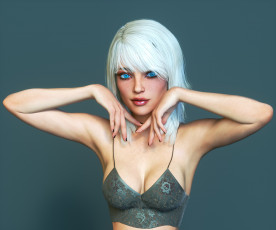 Картинка 3д+графика люди+ people фон взгляд девушка