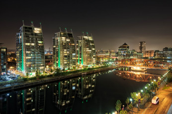Картинка huron+basin+-+salford+quays города -+огни+ночного+города огни ночь