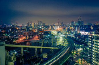 Картинка iwama города -+огни+ночного+города простор