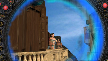 обоя 3д графика, фантазия , fantasy, девушка, взгляд, фон