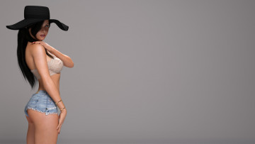 Картинка 3д+графика люди+ people девушка фон взгляд