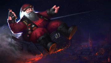 Картинка праздничные дед+мороз +санта+клаус зима рисунок рождество фон новый год санта