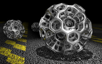 Картинка 3д+графика моделирование+ modeling разметка асфальт ячейки шары