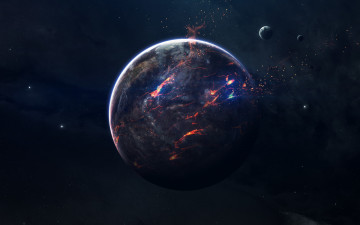 Картинка космос арт галактики вселенная планета звезды