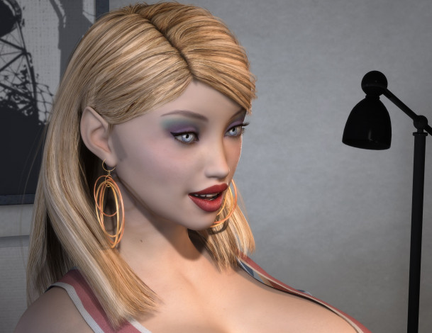 Обои картинки фото 3д графика, портрет , portraits, девушка, взгляд, фон