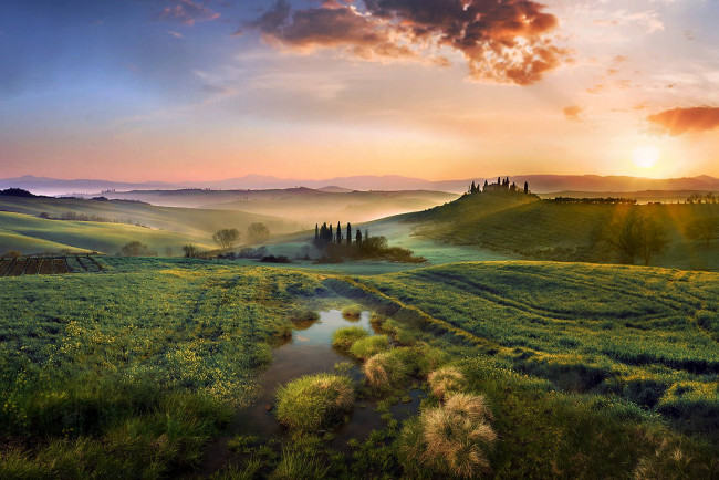 Обои картинки фото природа, восходы, закаты, простор