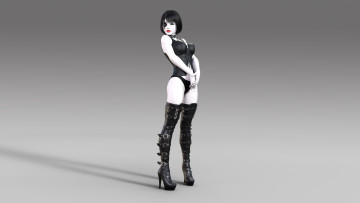 Картинка 3д+графика фантазия+ fantasy ботфорты взгляд фон девушка