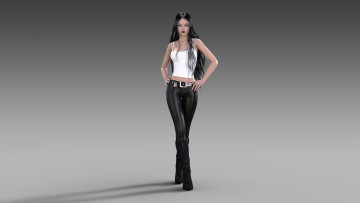 Картинка 3д+графика люди+ people взгляд фон девушка