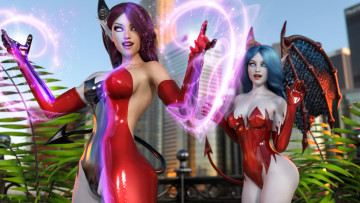 Картинка 3д+графика существа+ creatures существа униформа взгляд девушки фон