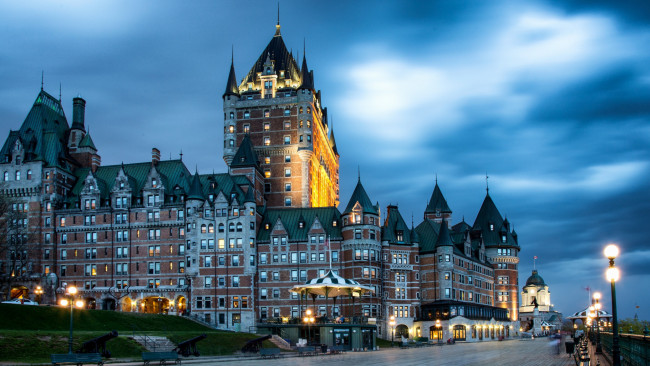 Обои картинки фото города, квебек , канада, шато, фронтенак, квебек, гранд, отель, стиль, шатоэск, национальная, достопримечательность