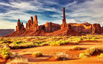 Картинка totem+pole monument+valley arizona природа горы totem pole monument valley