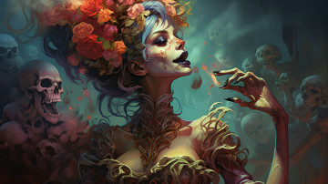 обоя фэнтези, нежить, нейросети, графика, нейроарт, ai, art, нейронные, сети, рисунки, нейро, искусство