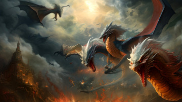 Картинка фэнтези драконы нейросети графика нейроарт ai art нейронные сети рисунки нейро искусство